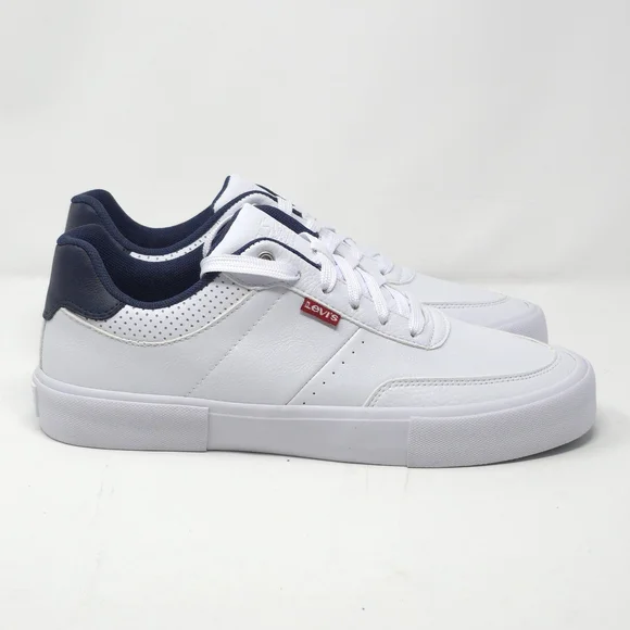 Levi’s Munro Sneakers White/Navy Low Top Size 8M - Picture 4 of 9